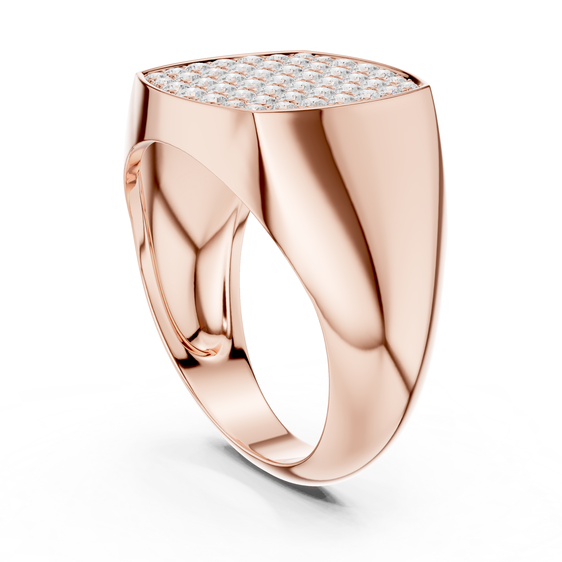 Majestic Pave Cushion Men’s Ring
Rose Gold 