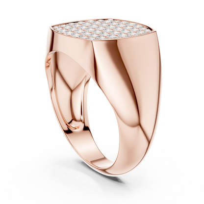 The Diamond Pave Cushion Signet Ring