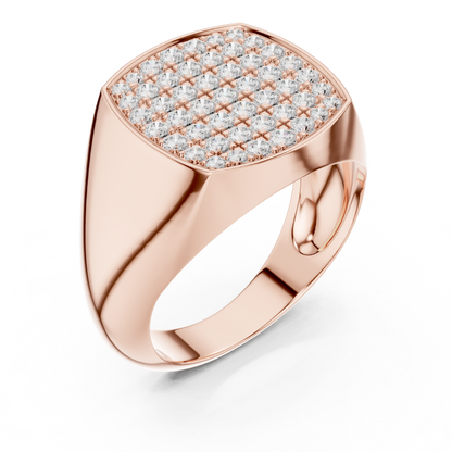 Majestic Pave Cushion Men’s Ring
Rose Gold 