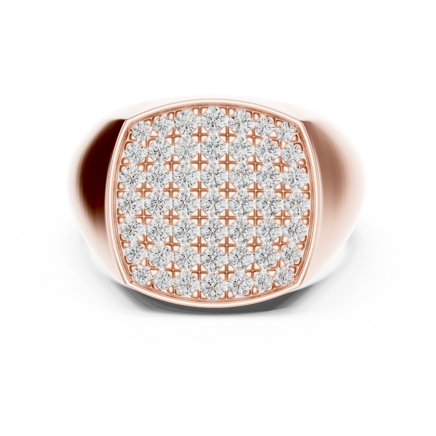 The Diamond Pave Cushion Signet Ring