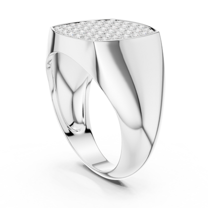 The Diamond Pave Cushion Signet Ring