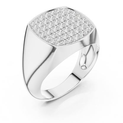 Majestic Pave Cushion Men’s Ring
White Gold 