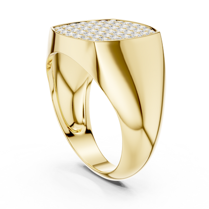 Majestic Pave Cushion Men’s Ring
Yellow Gold 