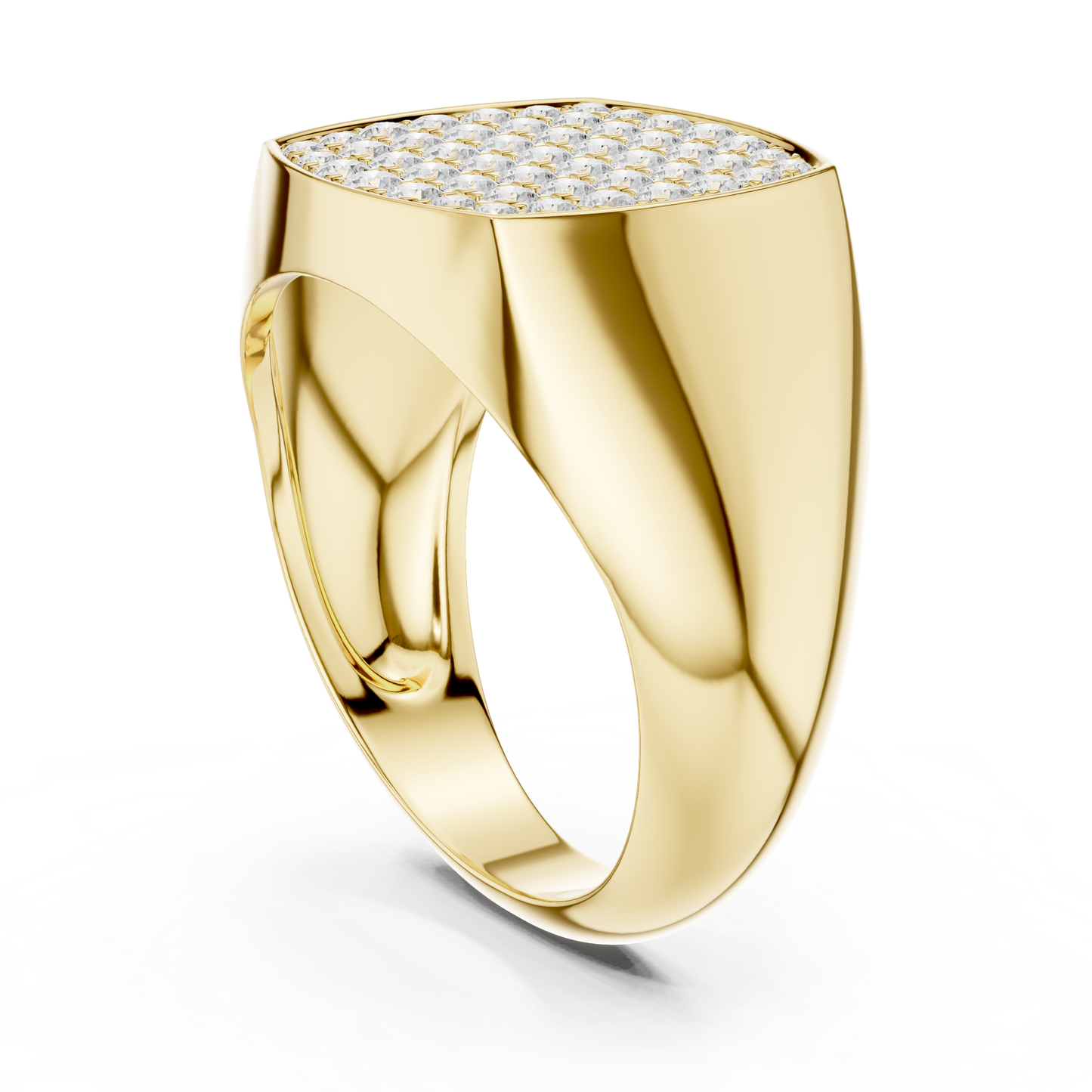 The Diamond Pave Cushion Signet Ring