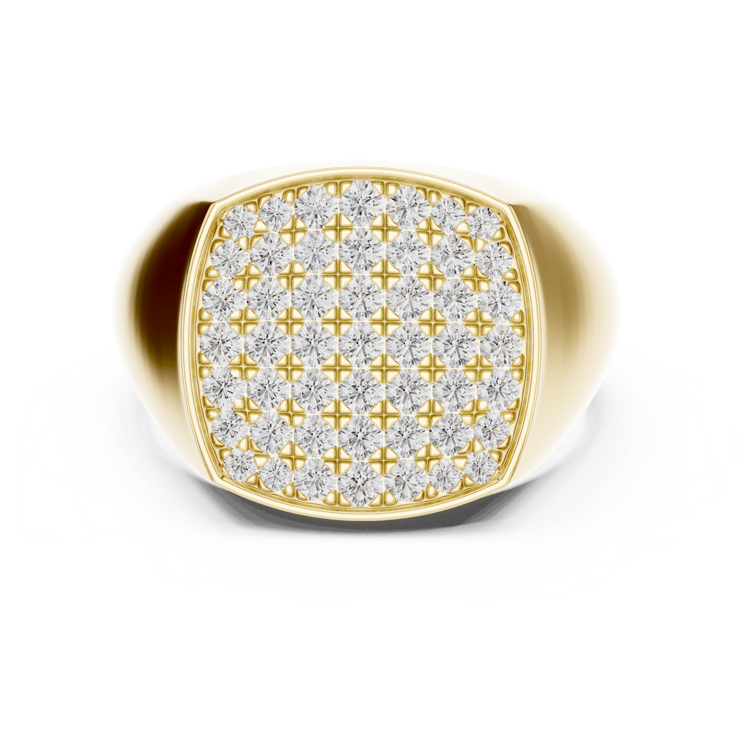 The Diamond Pave Cushion Signet Ring