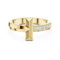 Modern T-Shape Diamond Accent Ring