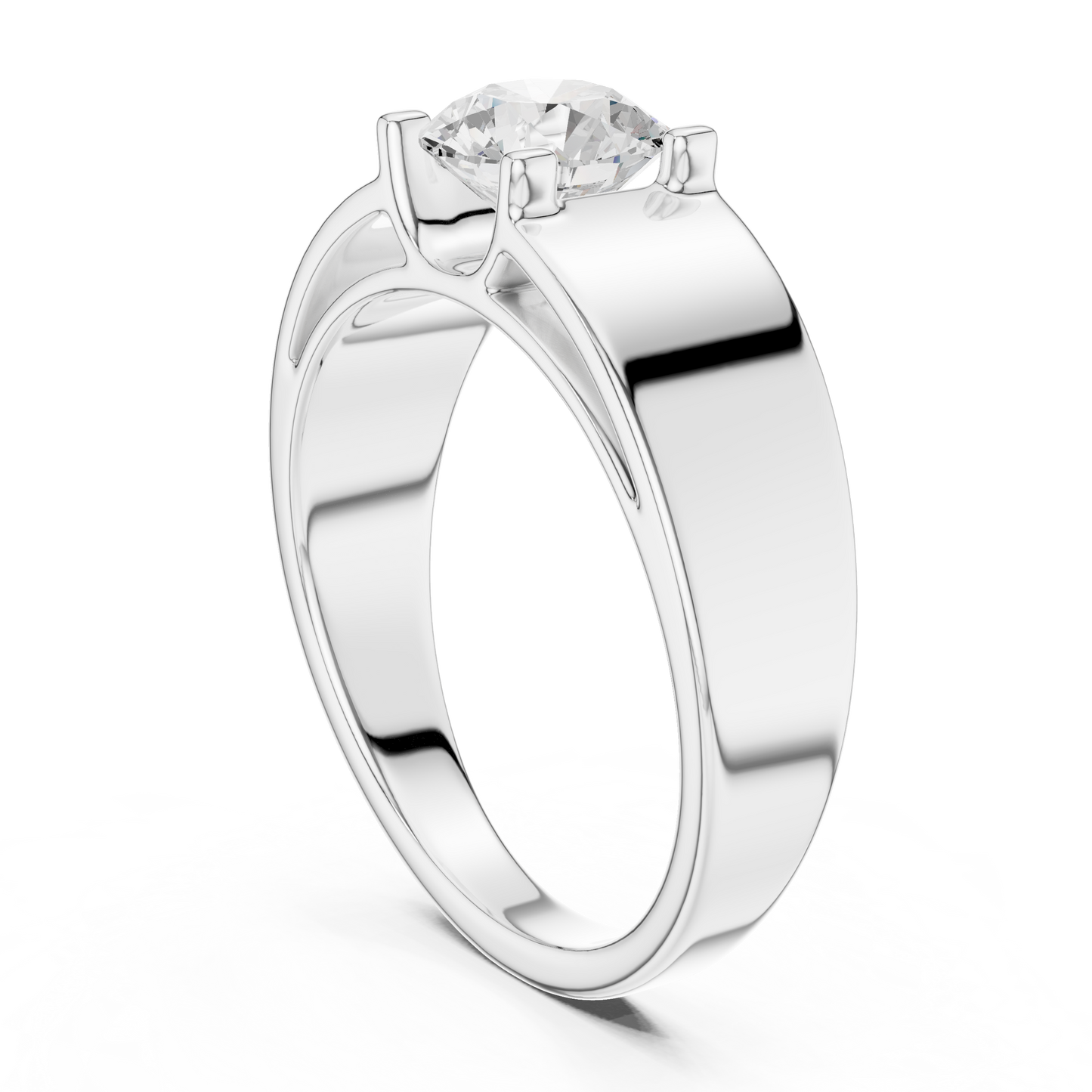 The Modern Princess Cut Bezel Wide Band