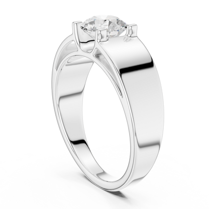 The Modern Princess Cut Bezel Wide Band