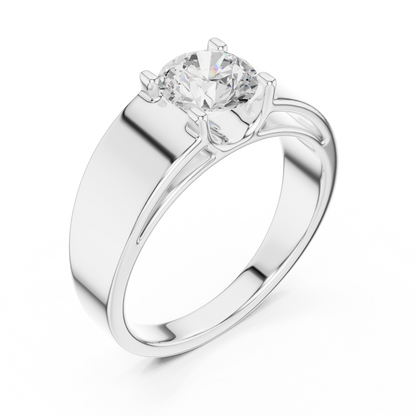 The Modern Princess Cut Bezel Wide Band