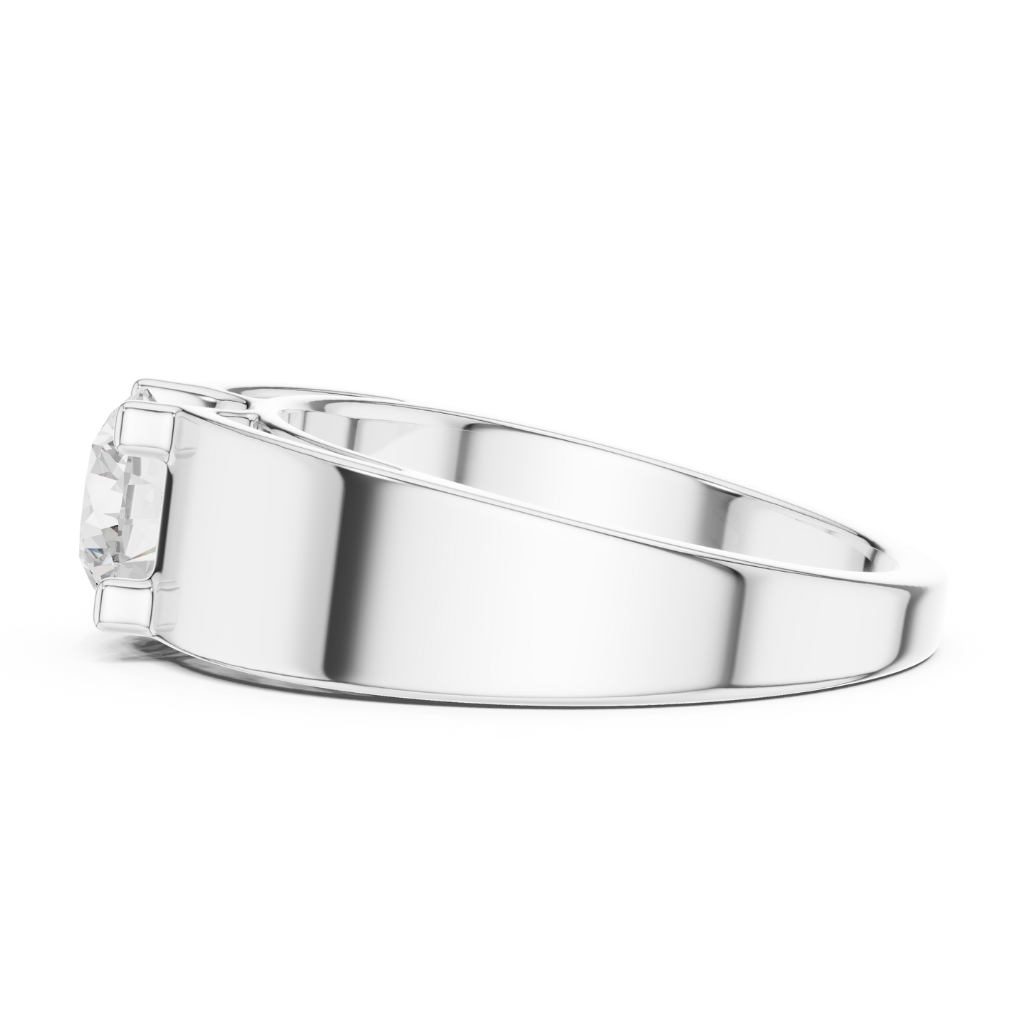The Modern Princess Cut Bezel Wide Band