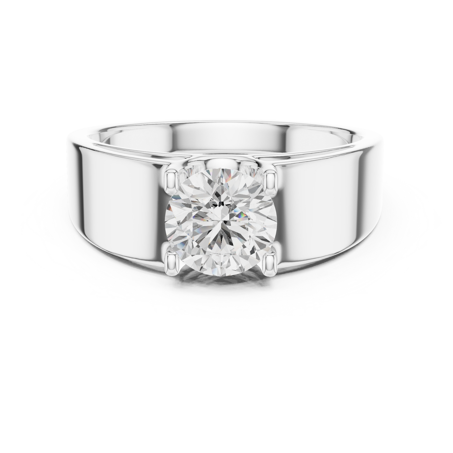 The Modern Princess Cut Bezel Wide Band