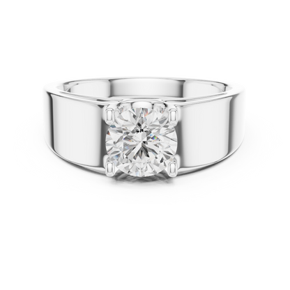 The Modern Princess Cut Bezel Wide Band