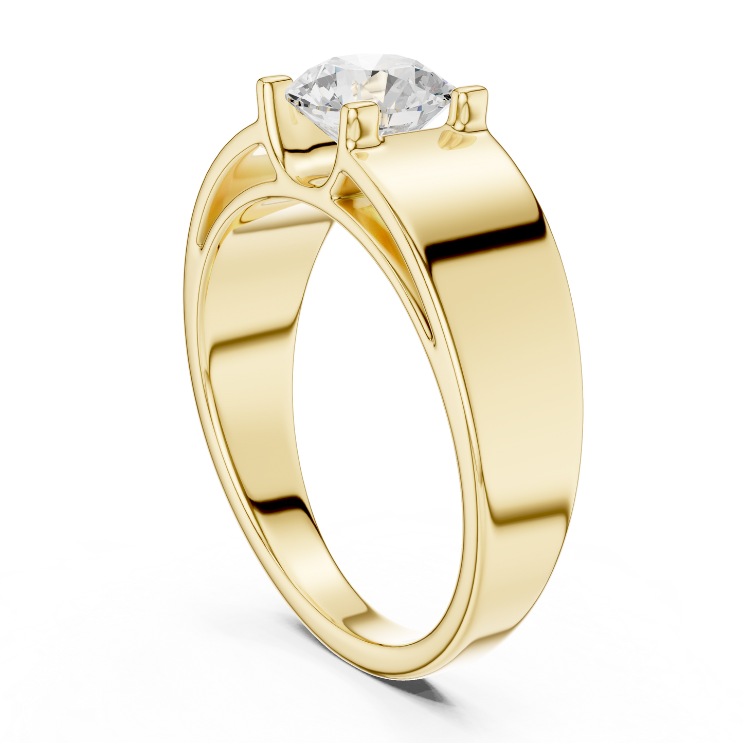 The Modern Princess Cut Bezel Wide Band