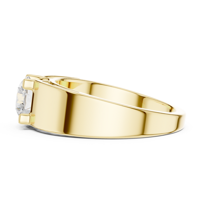 The Modern Princess Cut Bezel Wide Band