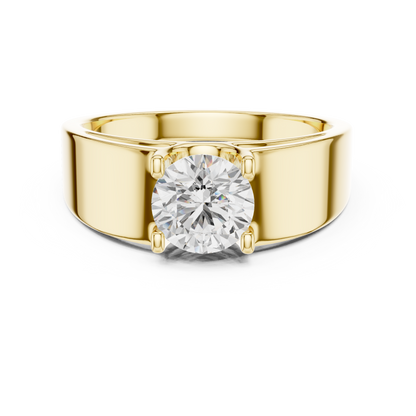 The Modern Princess Cut Bezel Wide Band