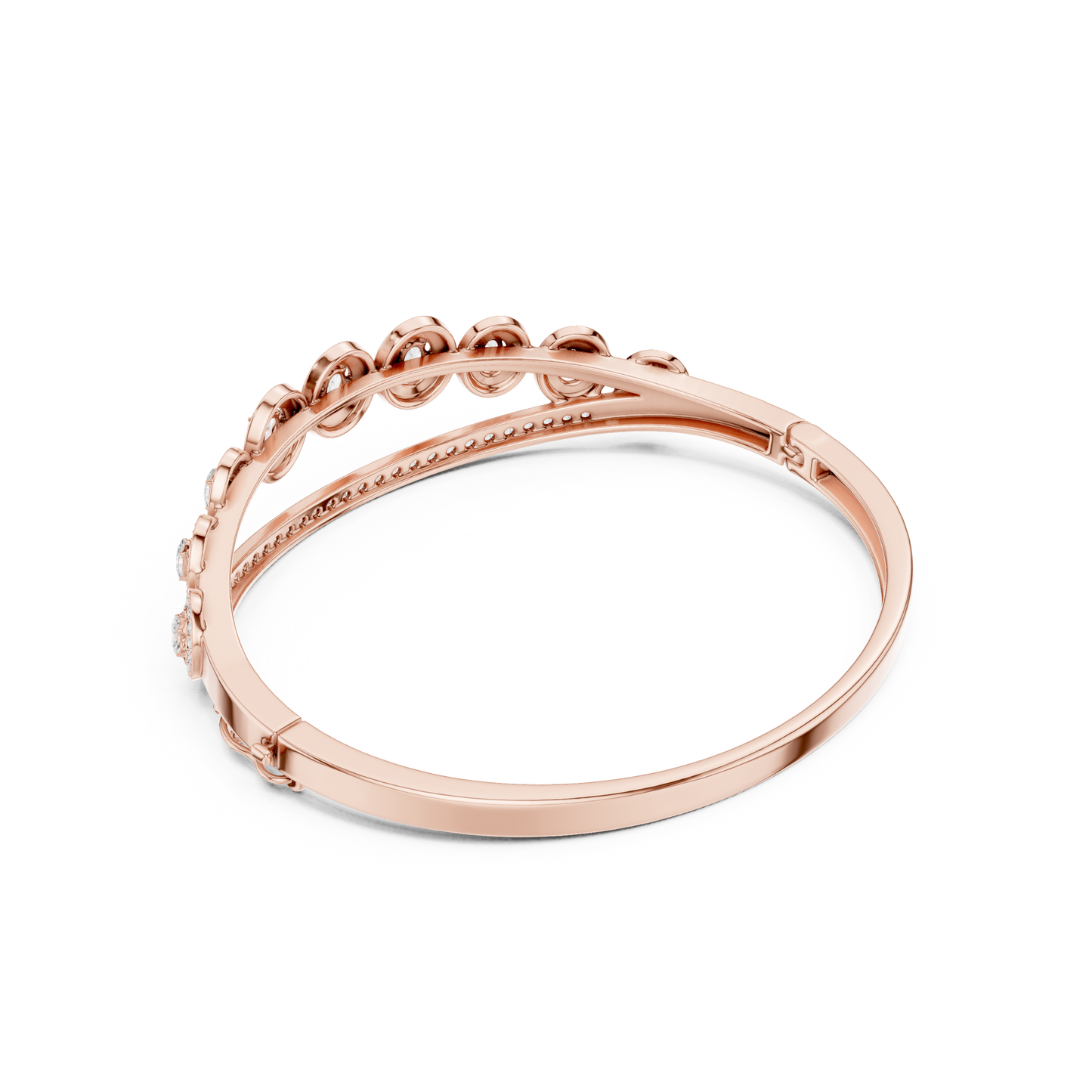 Oval Halo Diamond Bangle Bracelet