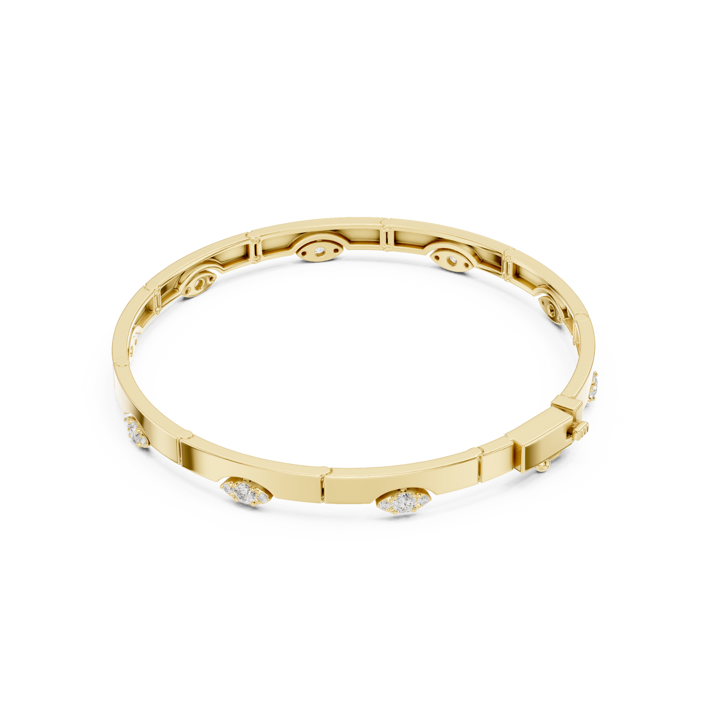 Elegant Evil Eye Diamond Bangle Bracelet
