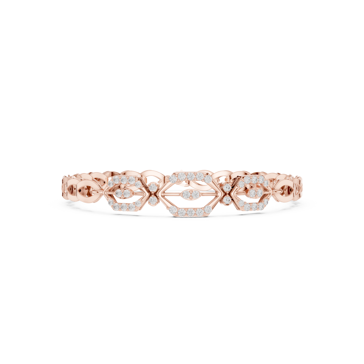 Geometric Diamond Link Bracelet