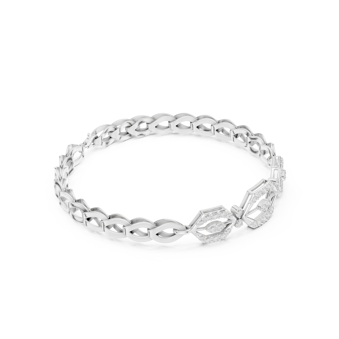 Geometric Diamond Link Bracelet