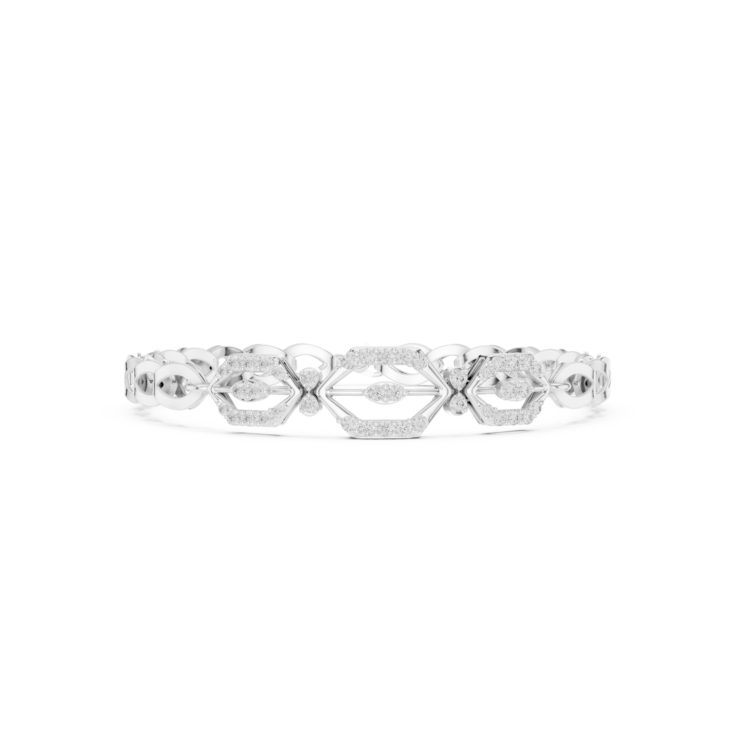 Geometric Diamond Link Bracelet