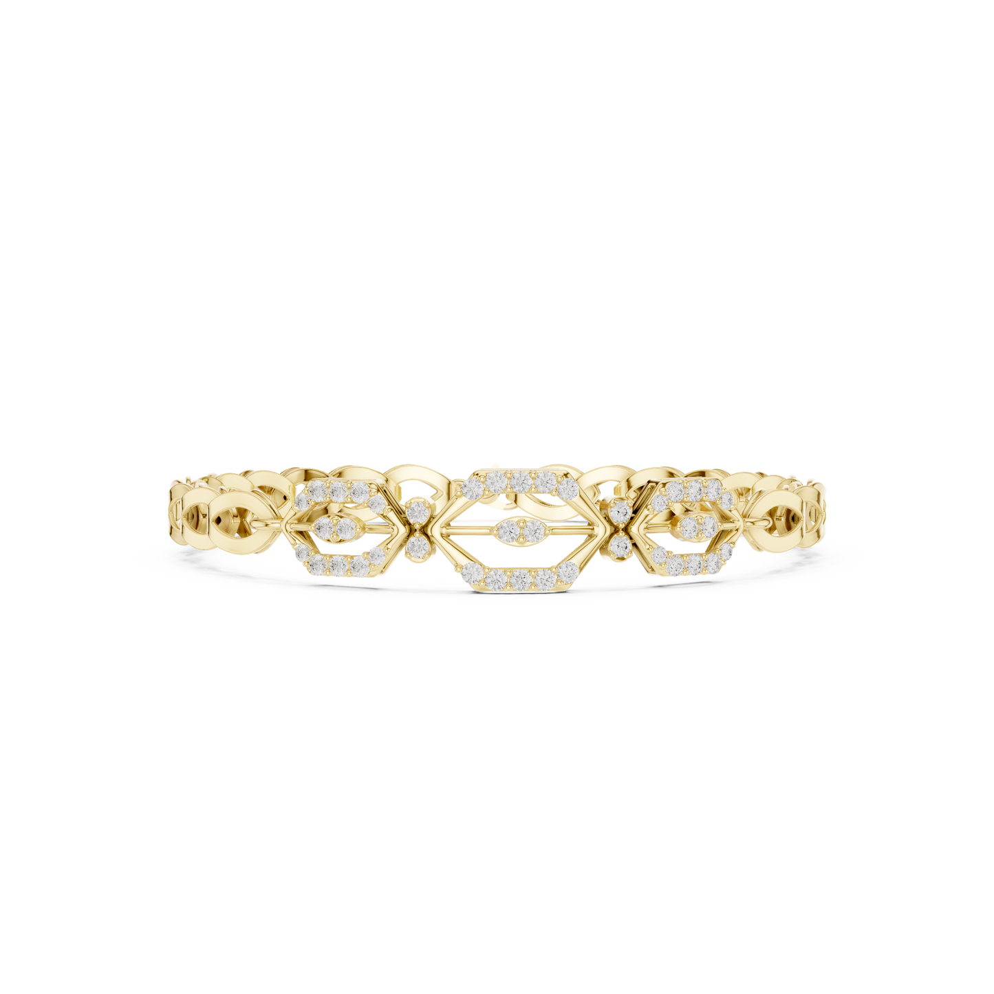 Geometric Diamond Link Bracelet
