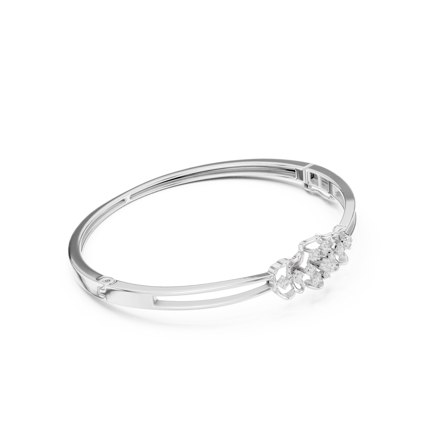 Vintage Floral Diamond Bangle Bracelet