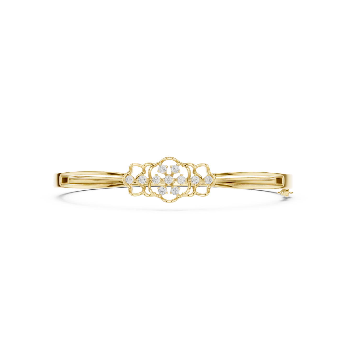 Vintage Floral Diamond Bangle Bracelet