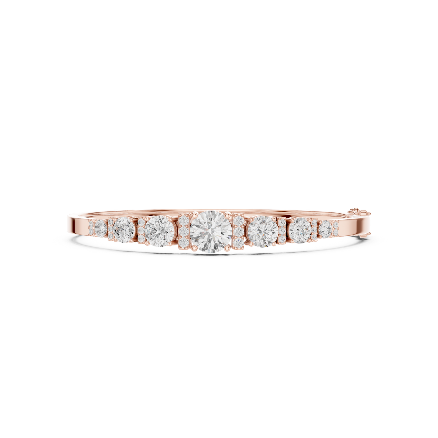 Round Diamond Center Bangle Bracelet