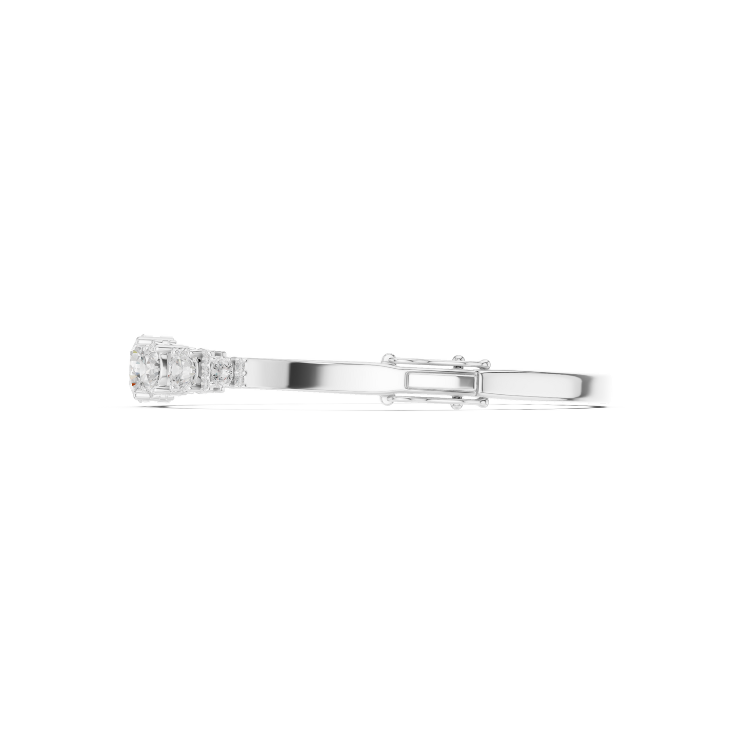 Round Diamond Center Bangle Bracelet