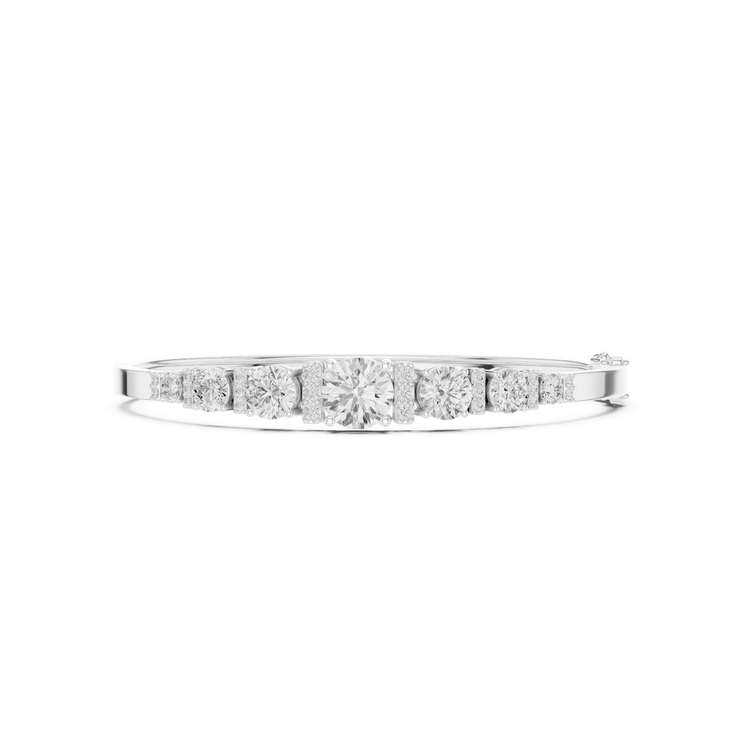 Round Diamond Center Bangle Bracelet