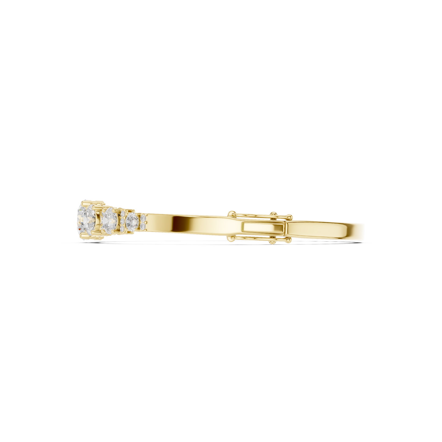 Round Diamond Center Bangle Bracelet