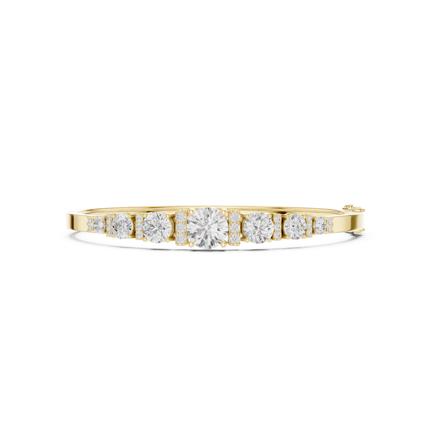 Round Diamond Center Bangle Bracelet