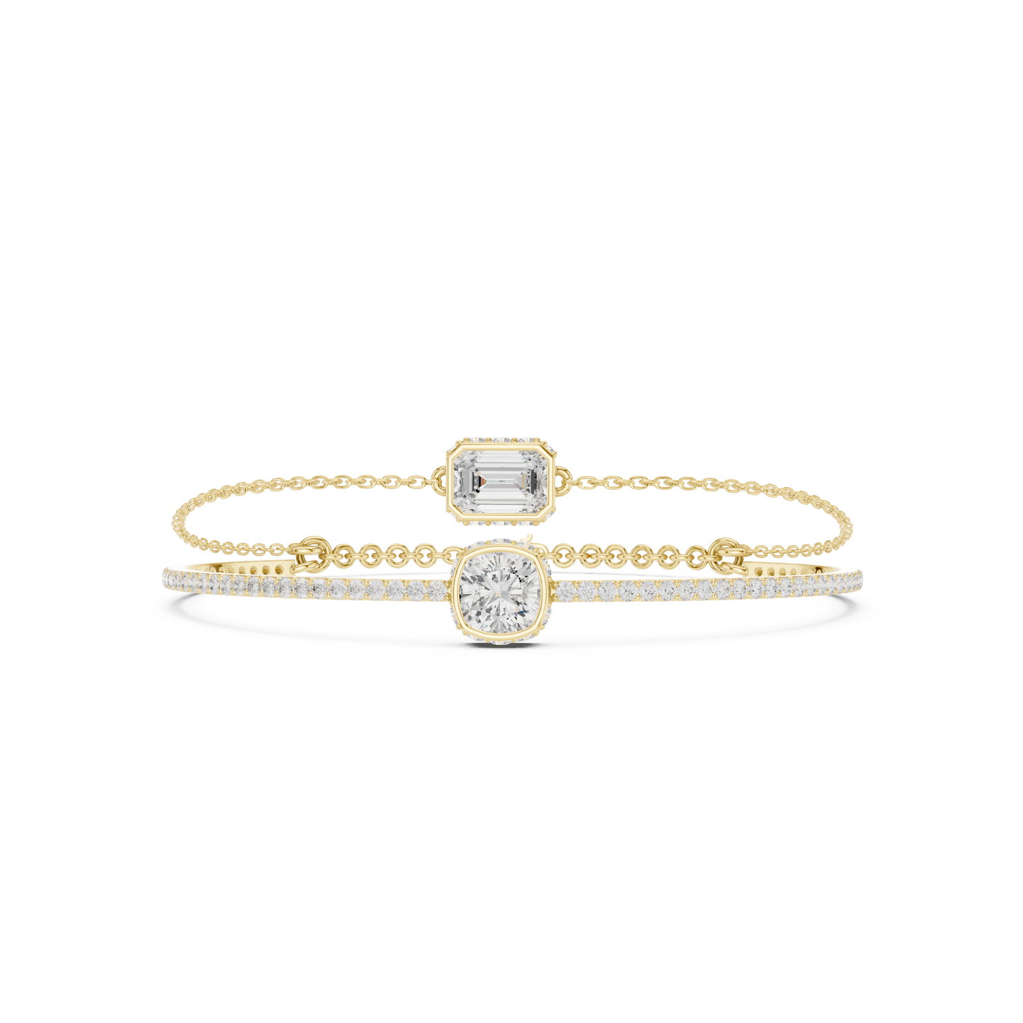 Elegant Dual Diamond Chain Bracelet for Women