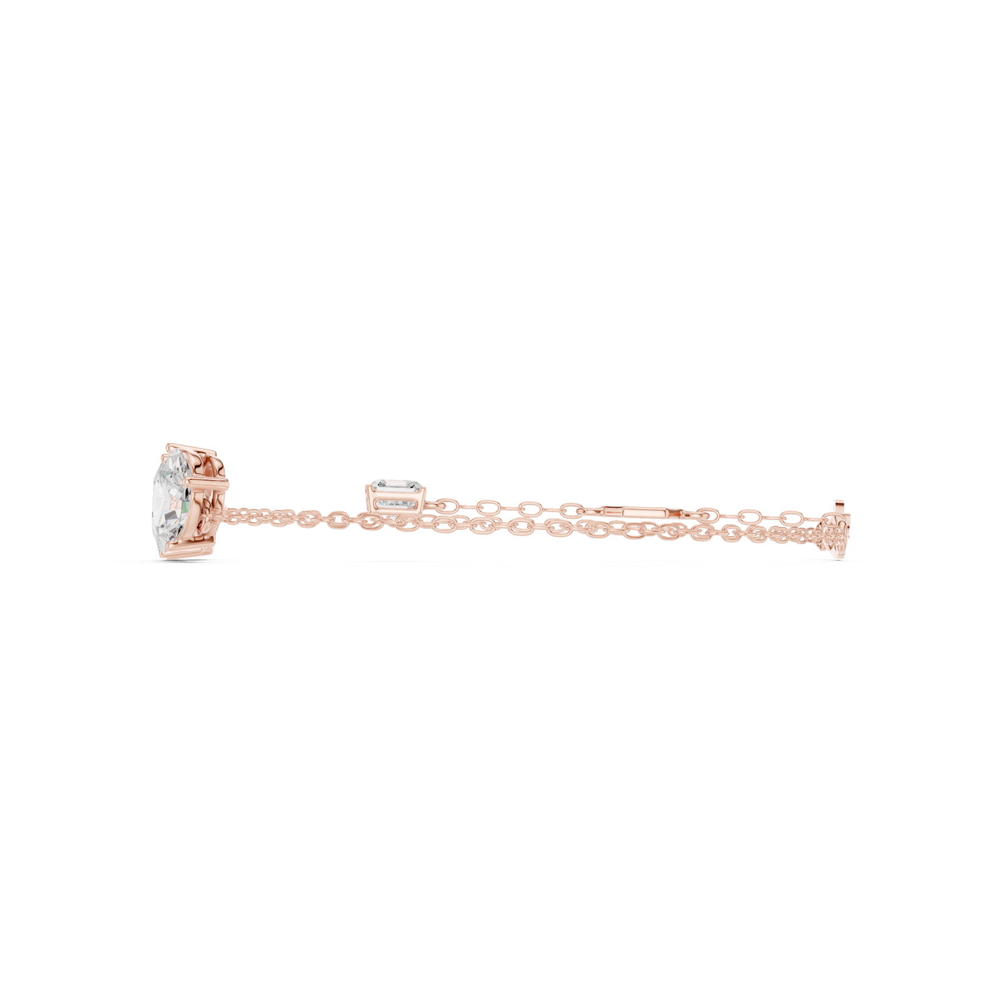 Elegant Three-Stone Diamond Chain Bracelet for Women
