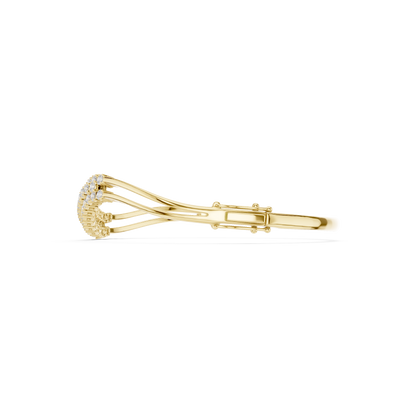 Curved Diamond Crossover Bangle Bracelet