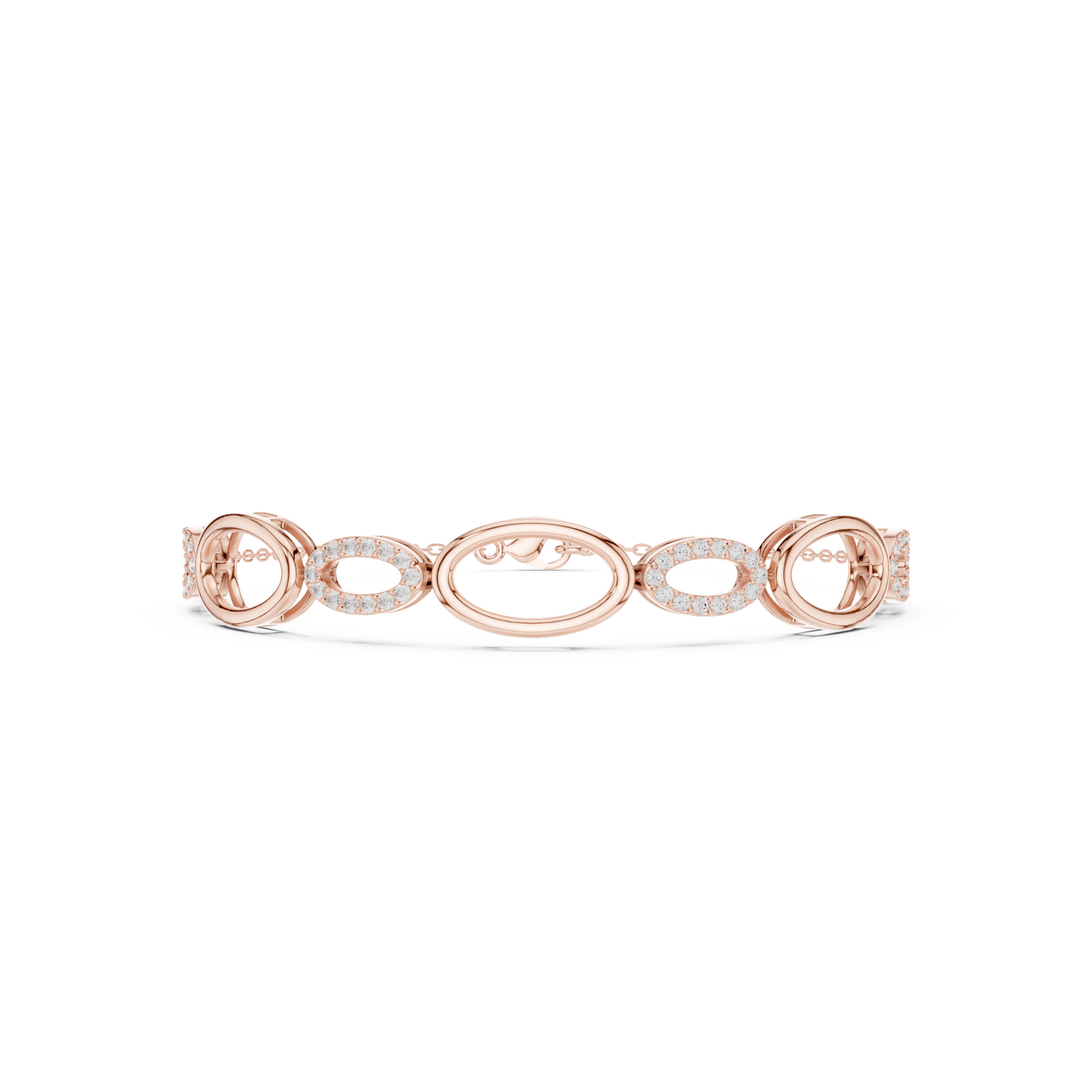Elegant Oval Link Diamond Bracelet for Women