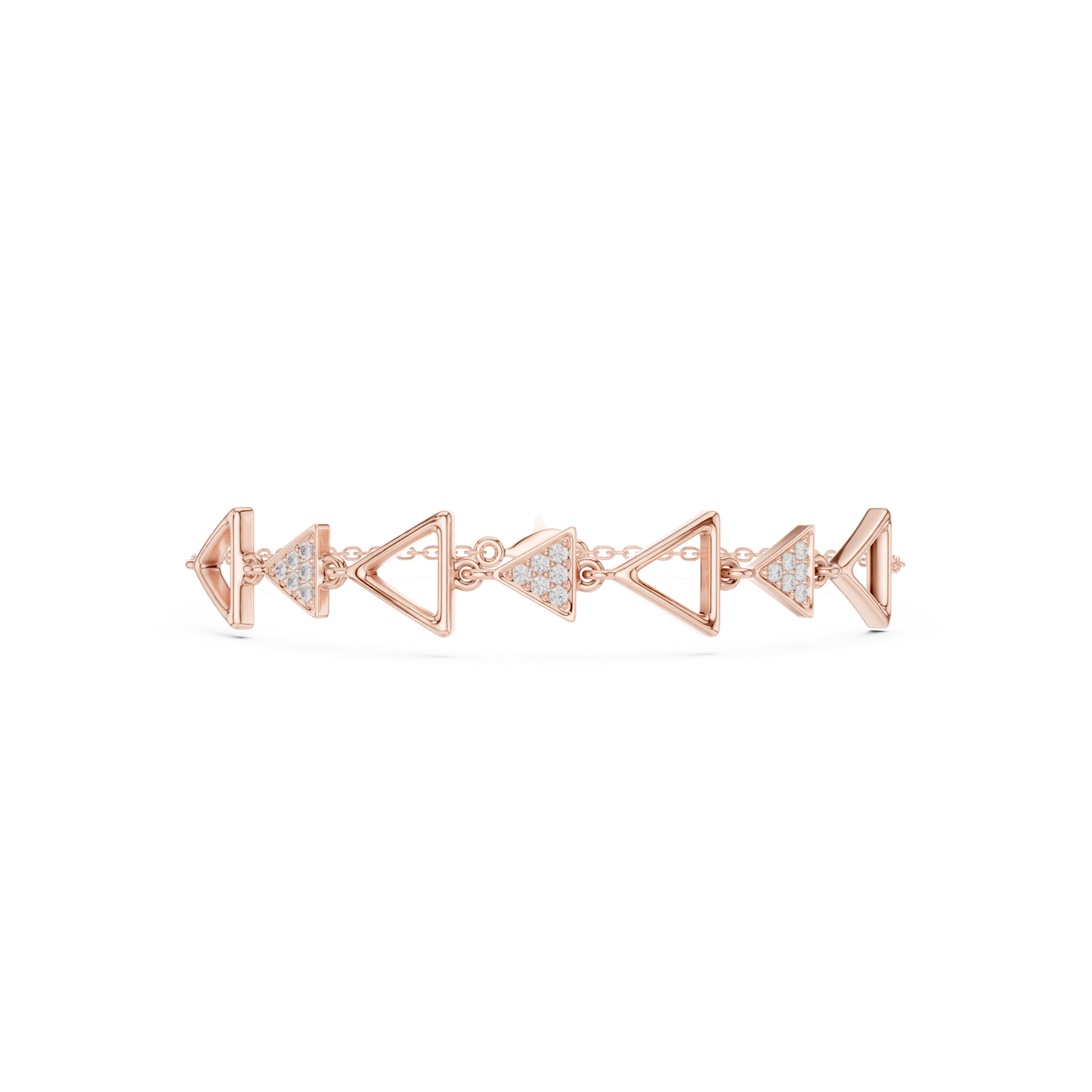 Elegant Triangle Diamond Link Bracelet for Women