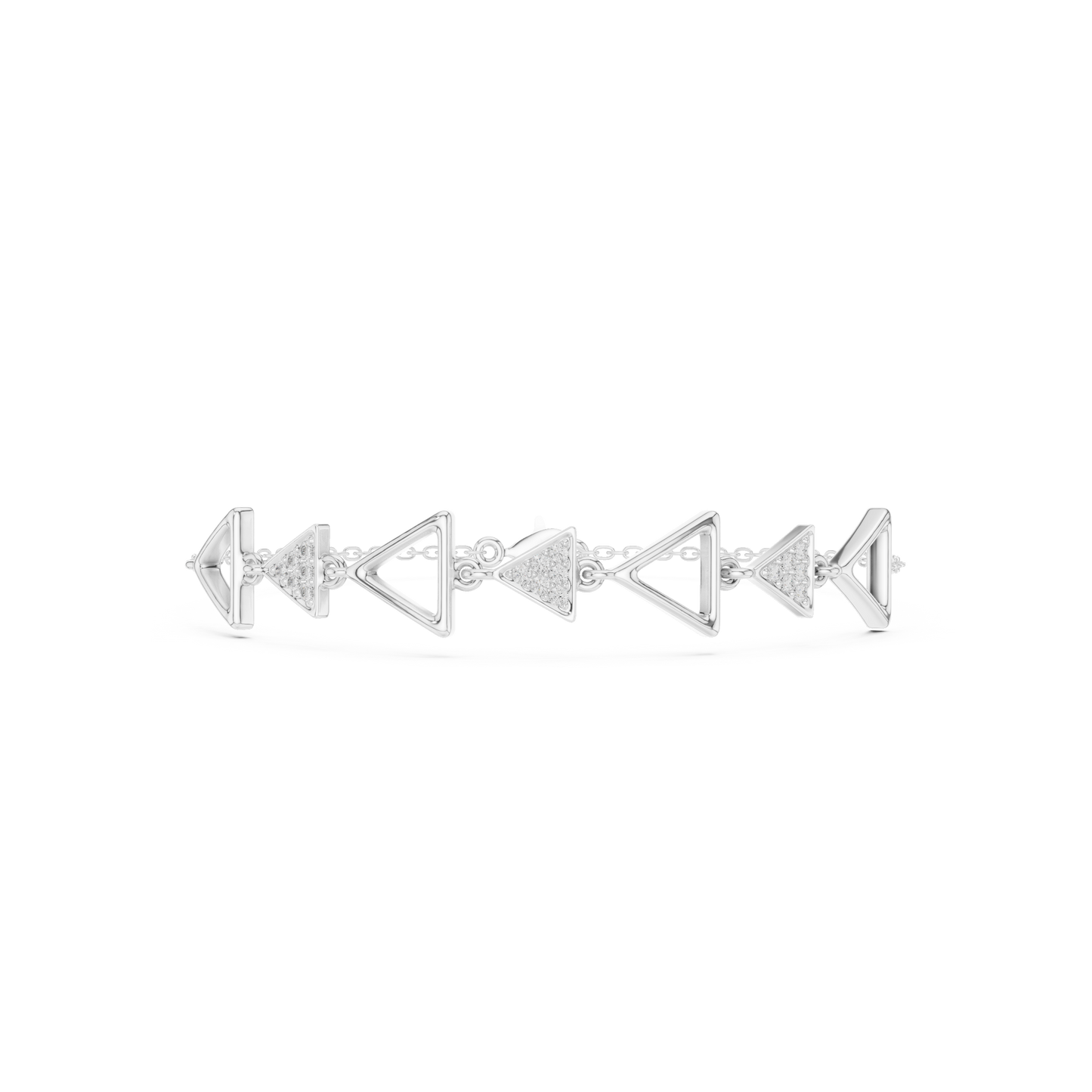Elegant Triangle Diamond Link Bracelet for Women