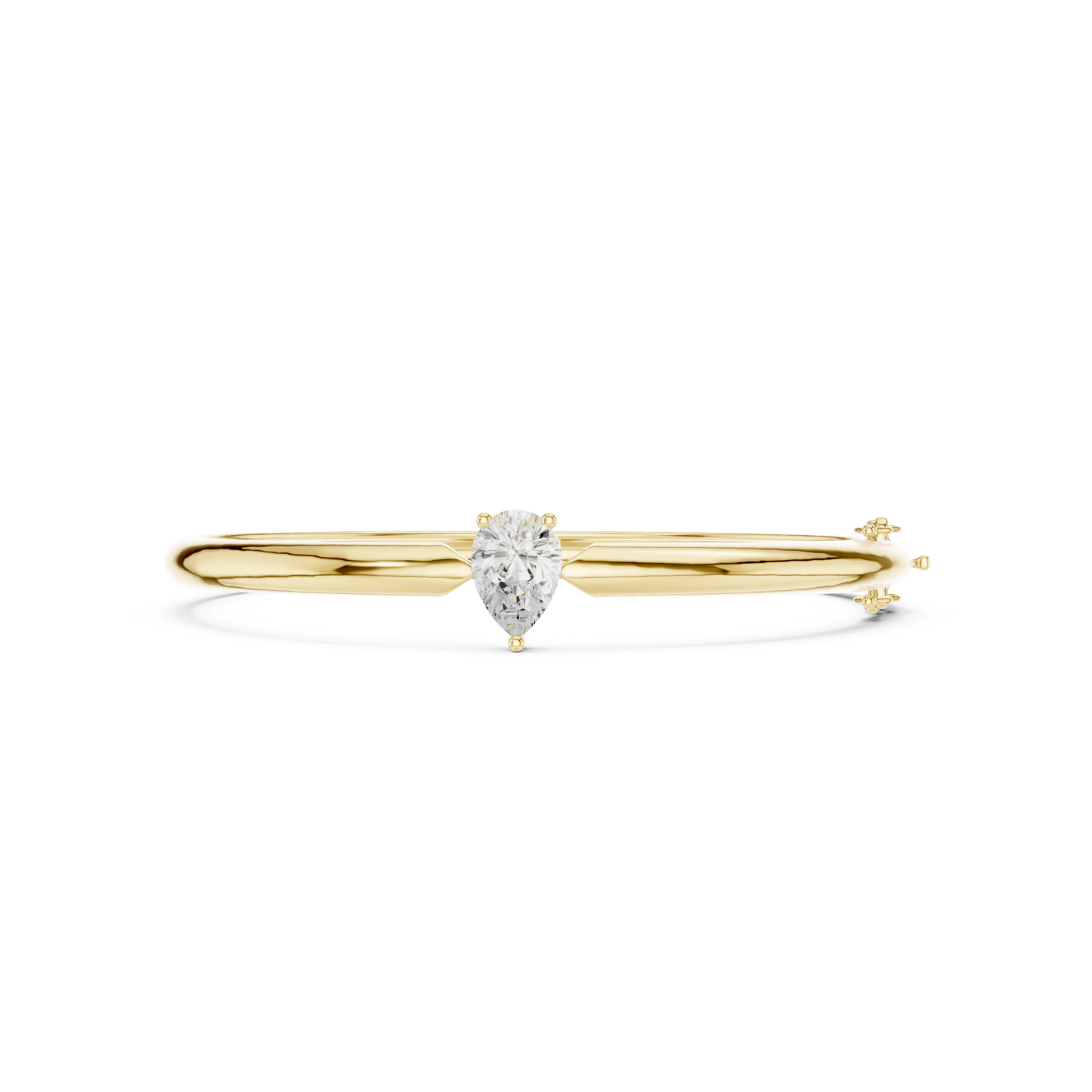 Pear Cut Solitaire Diamond Bangle Bracelet