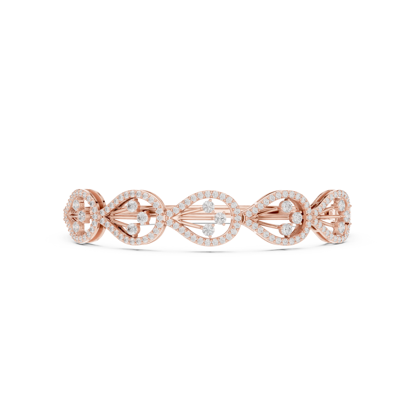 The Botanical Openwork Teardrop Diamond Bangle