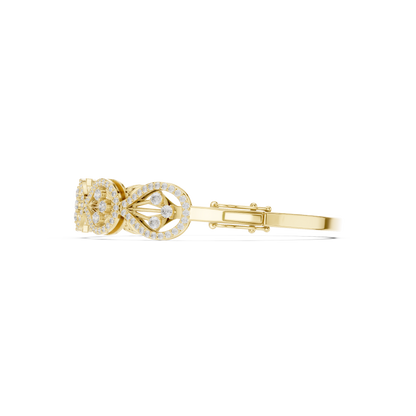 The Botanical Openwork Teardrop Diamond Bangle