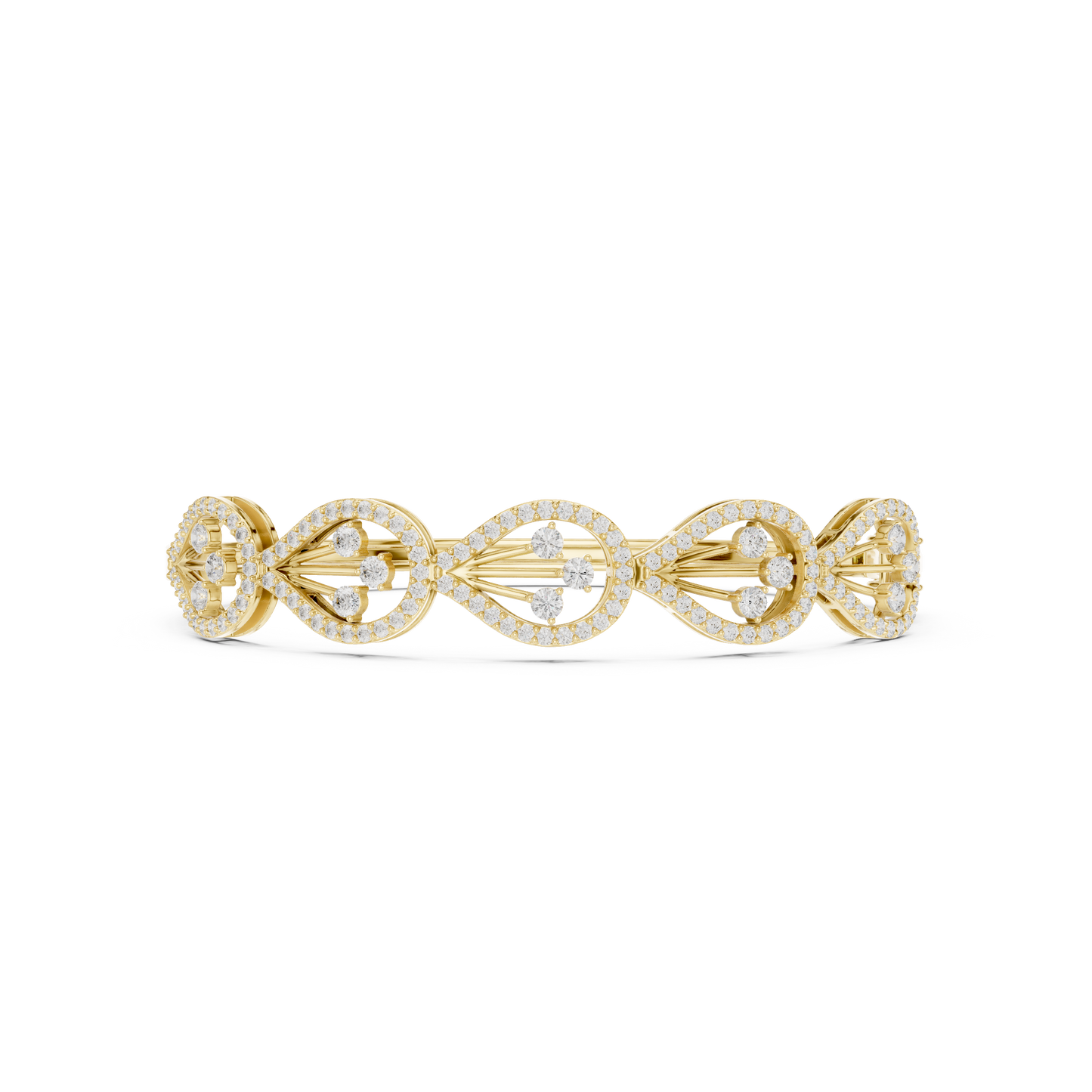 The Botanical Openwork Teardrop Diamond Bangle