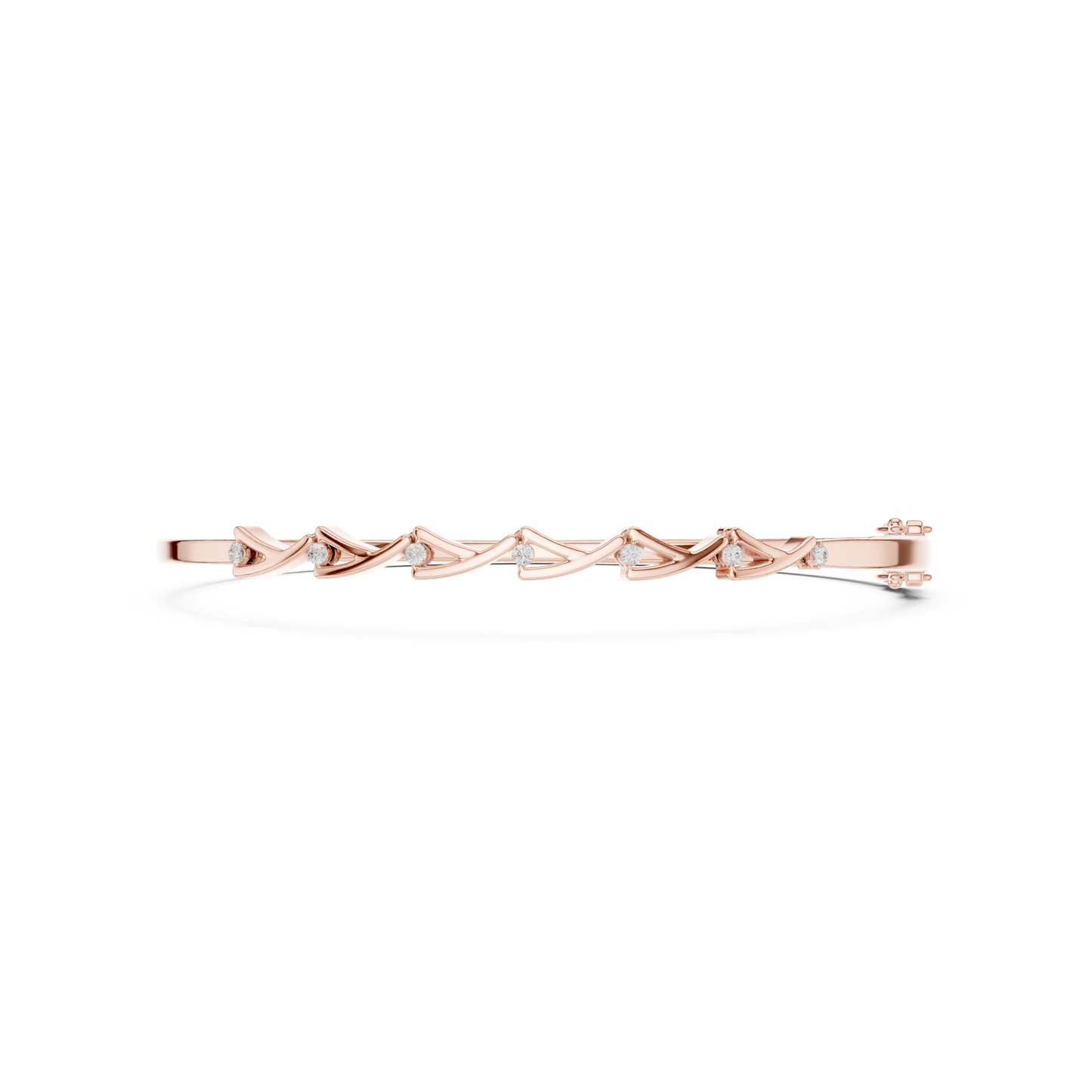 Diamond Chevron Pattern Bangle Bracelet