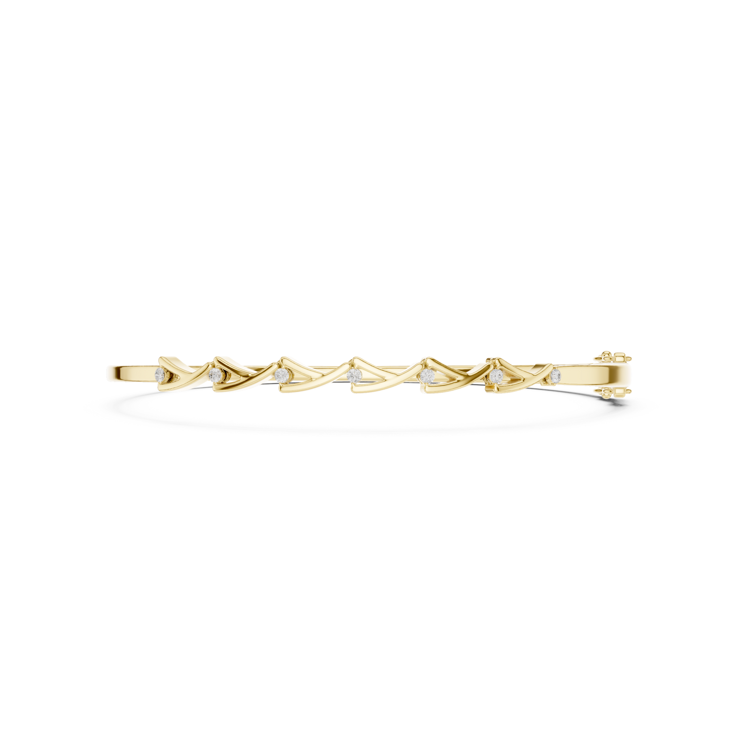 Diamond Chevron Pattern Bangle Bracelet