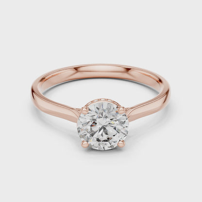 Hidden Halo Solitaire Ring