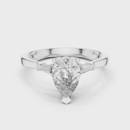 Pear Radiance Three-Stone Ring