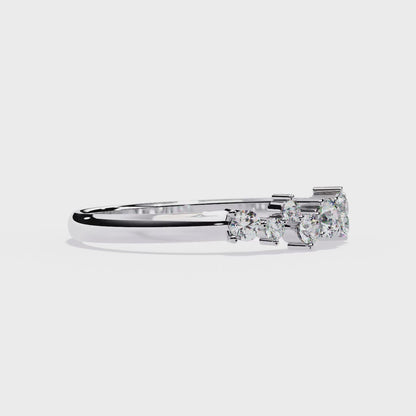 Cluster Diamond Ring White Gold