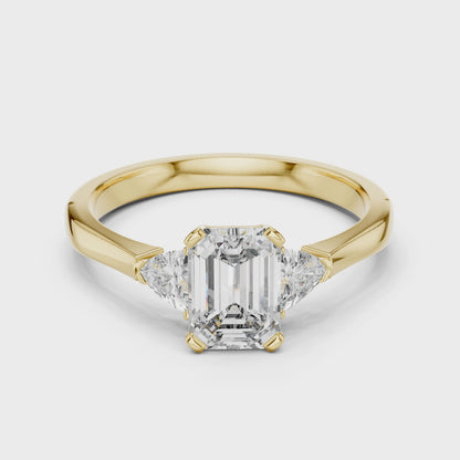 Emerald Cut Three-Stone Diamond Ring