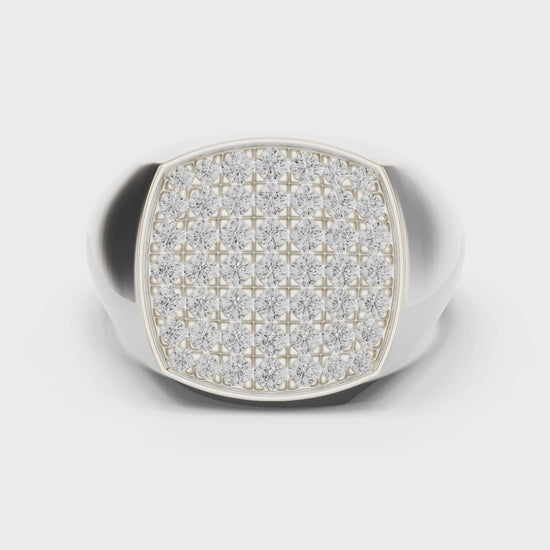 Majestic Pave Cushion Men’s Ring
White Gold 