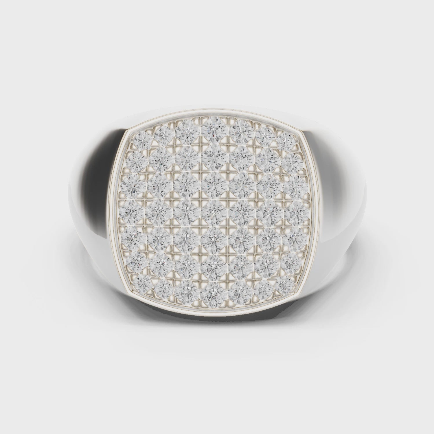 Majestic Pave Cushion Men’s Ring
White Gold 